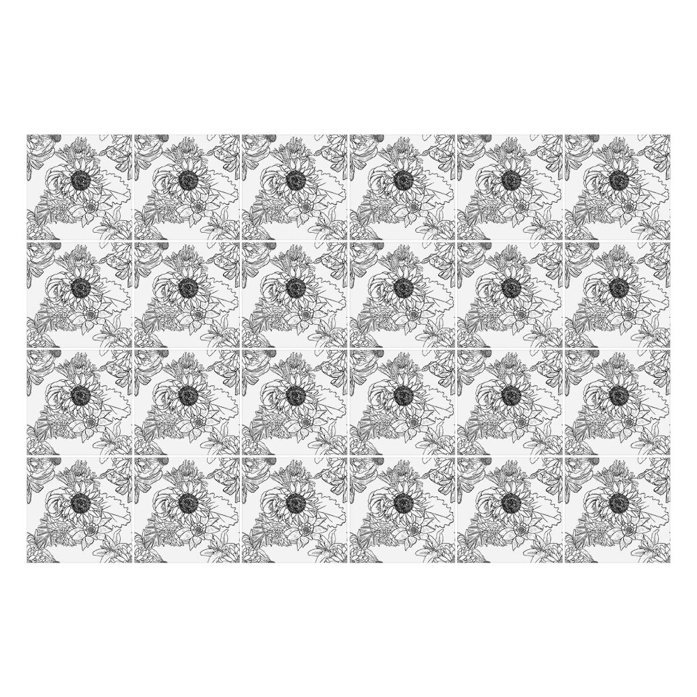 Nálepka na dlaždice Květinový motiv v síťce