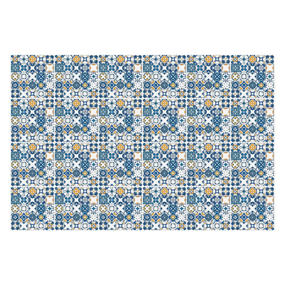 Samolepka na dlaždice Květinové motivy v síťce