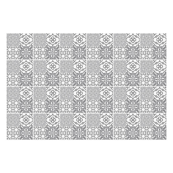 Nálepka na dlaždice Květinové motivy v síťce