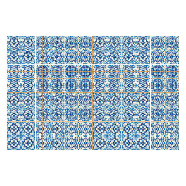 Samolepka na dlaždice Geometrické květinové motivy