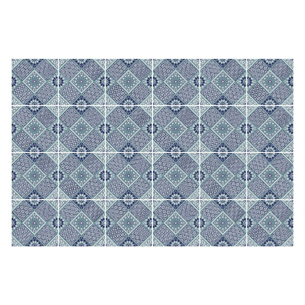 Nálepka na dlaždice Geometrické diamanty s květinami