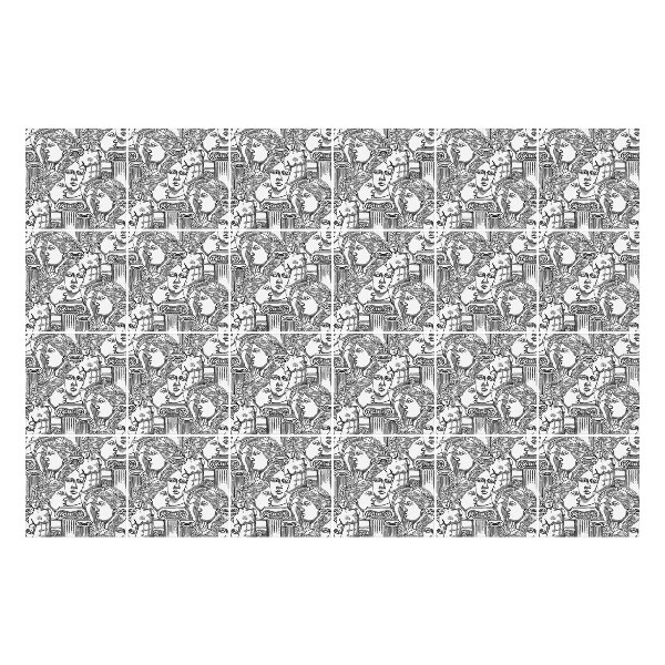 Nálepka na dlaždice Obličeje v opakujícím se vzoru