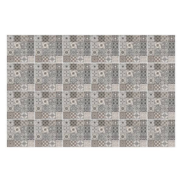 Samolepka na dlaždice Šedé zdobené dlaždice