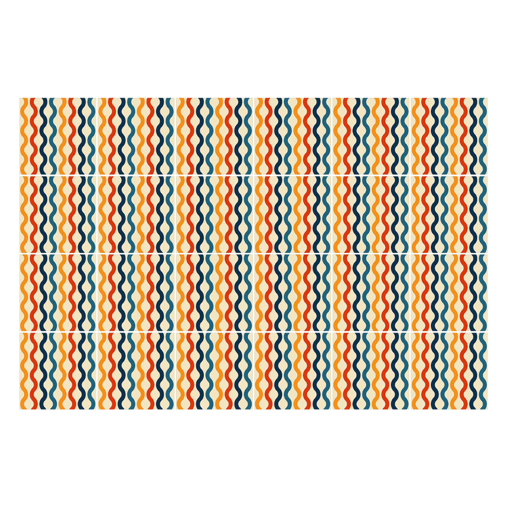 Samolepka na dlaždice Vlnovky v rytmu