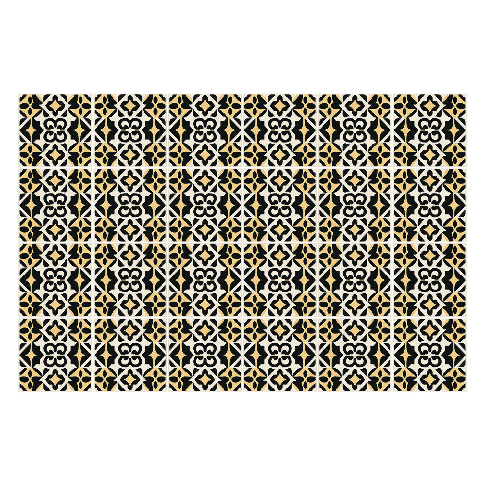 Samolepka na dlaždice Geometrické květinové motivy