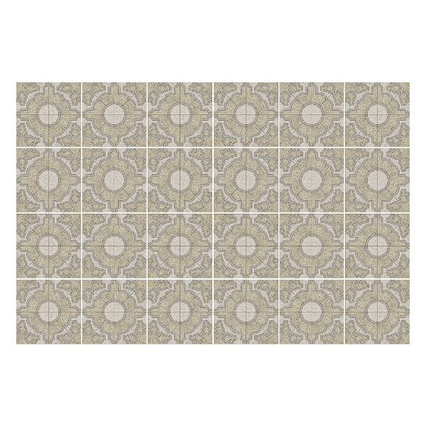 Samolepka na dlaždice Geometrické květinové motivy