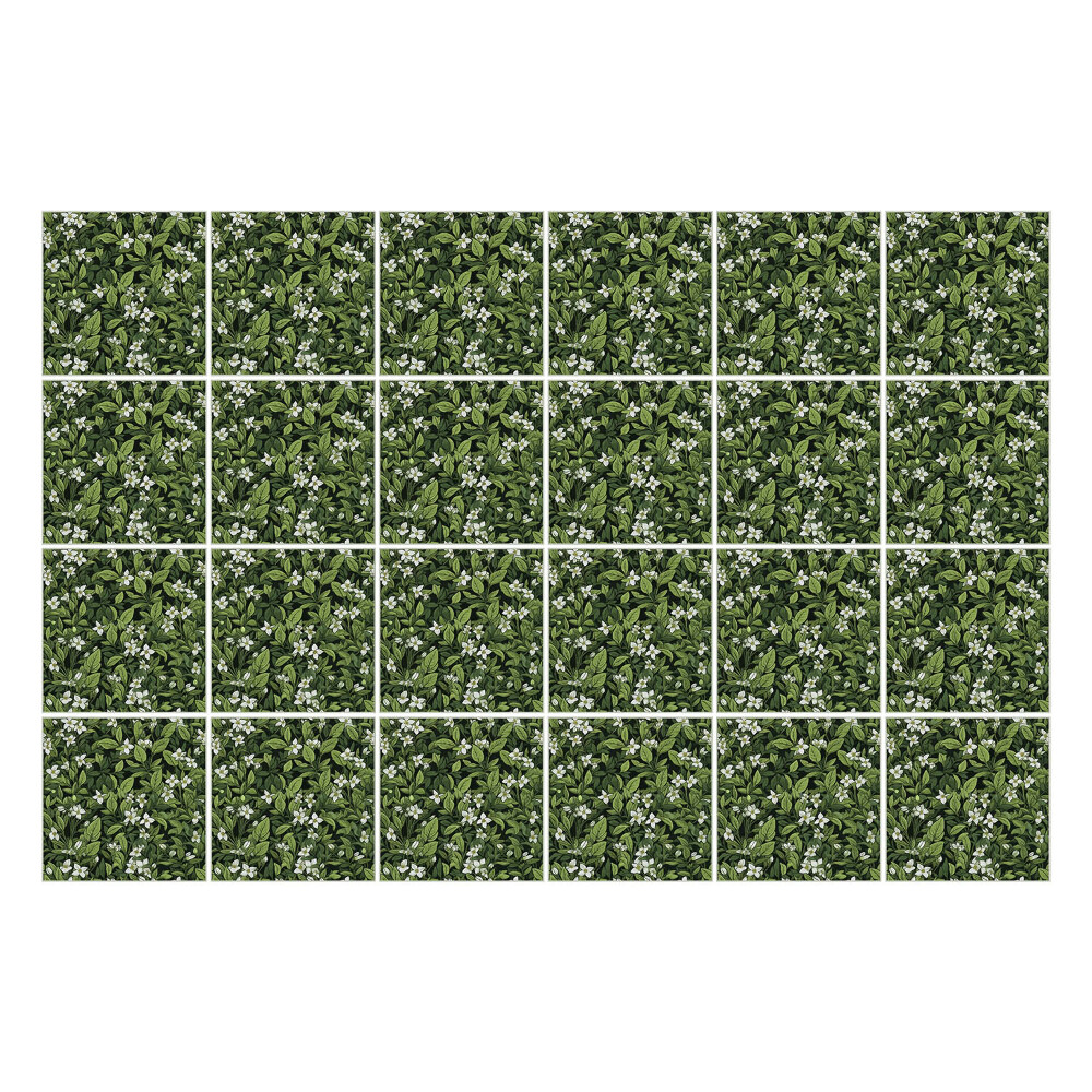 Samolepka na dlaždice Listy s jemnými květy