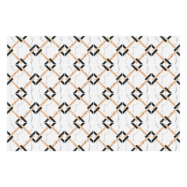 Samolepka na dlaždice Geometrické kosočtverce v mřížce