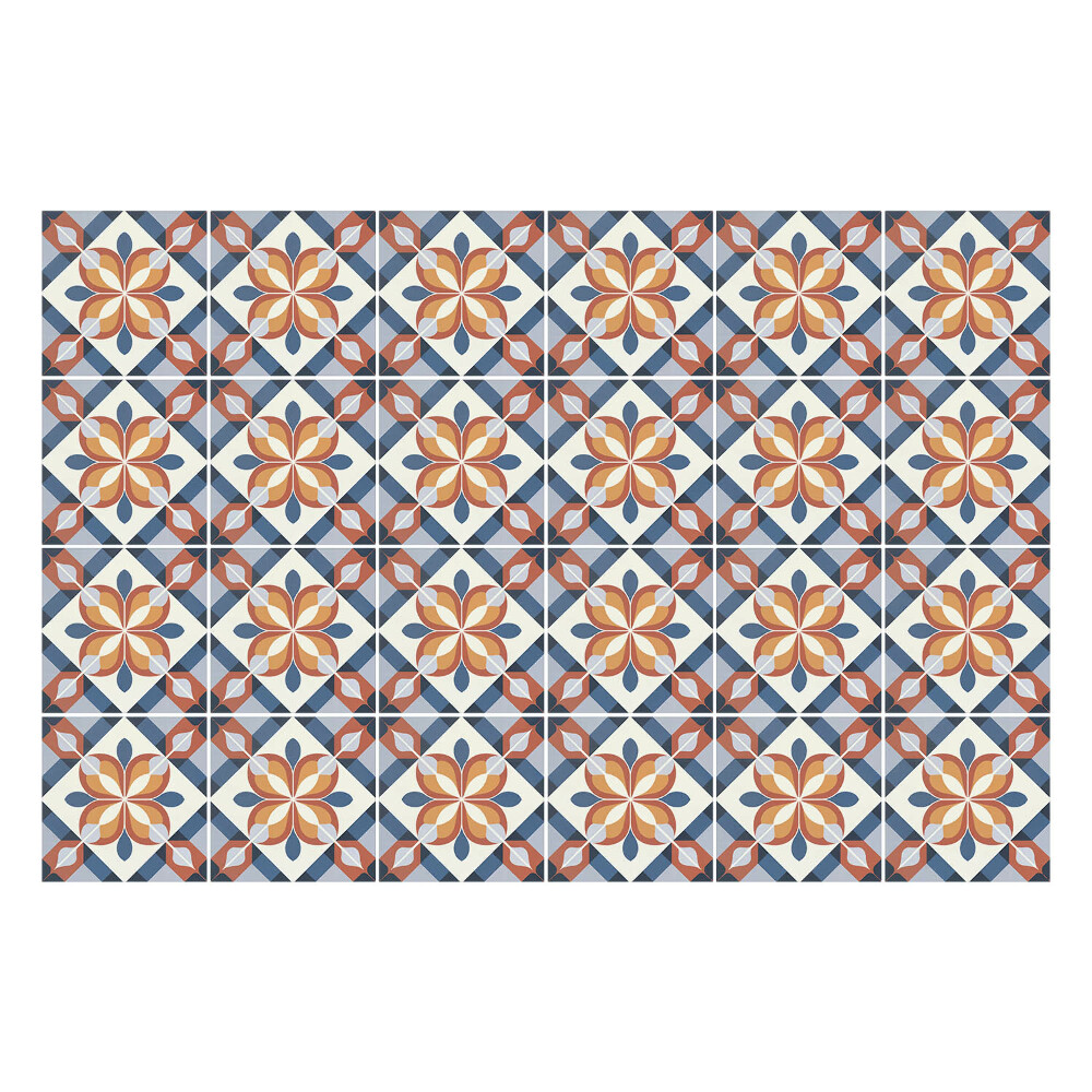 Nálepka na dlaždice Květinové motivy v síťce