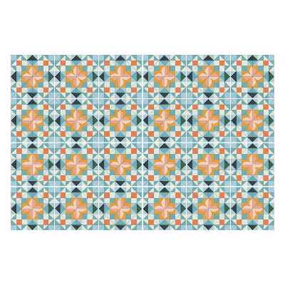 Samolepka na dlaždice Geometrické květiny v síti