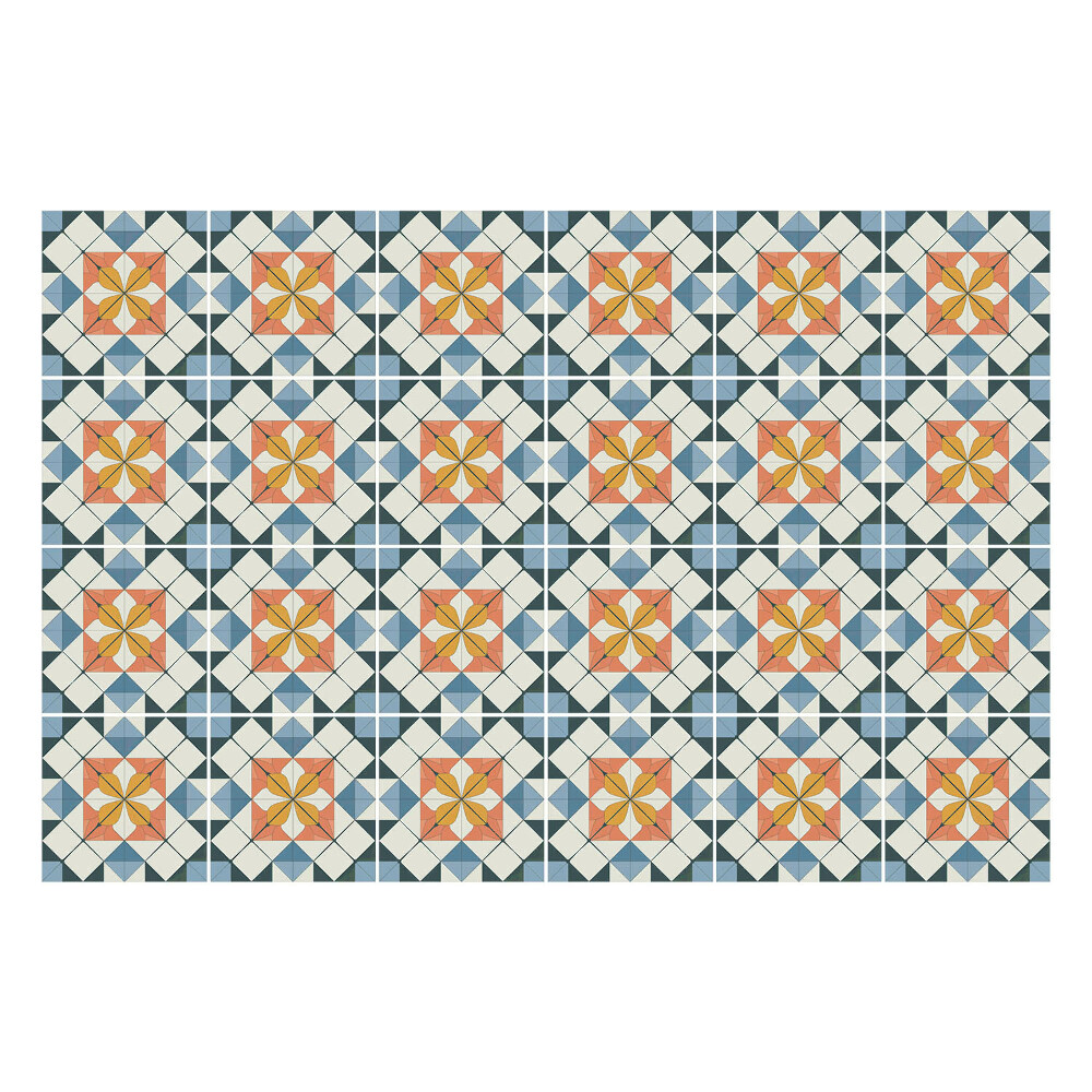 Nálepka na dlaždice Květinové motivy v síťce