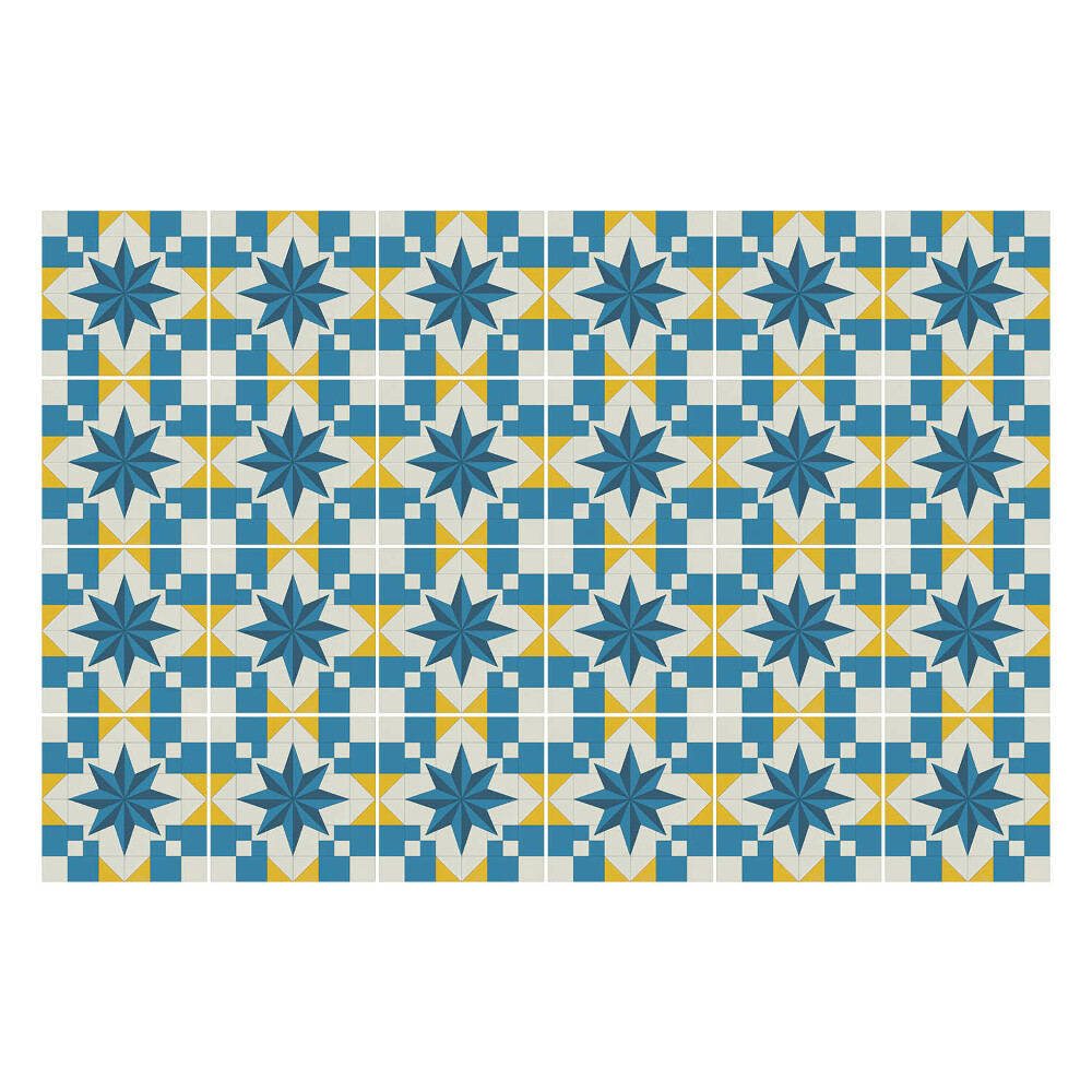 Nálepka na dlaždice Symetrické hvězdy a čtverce