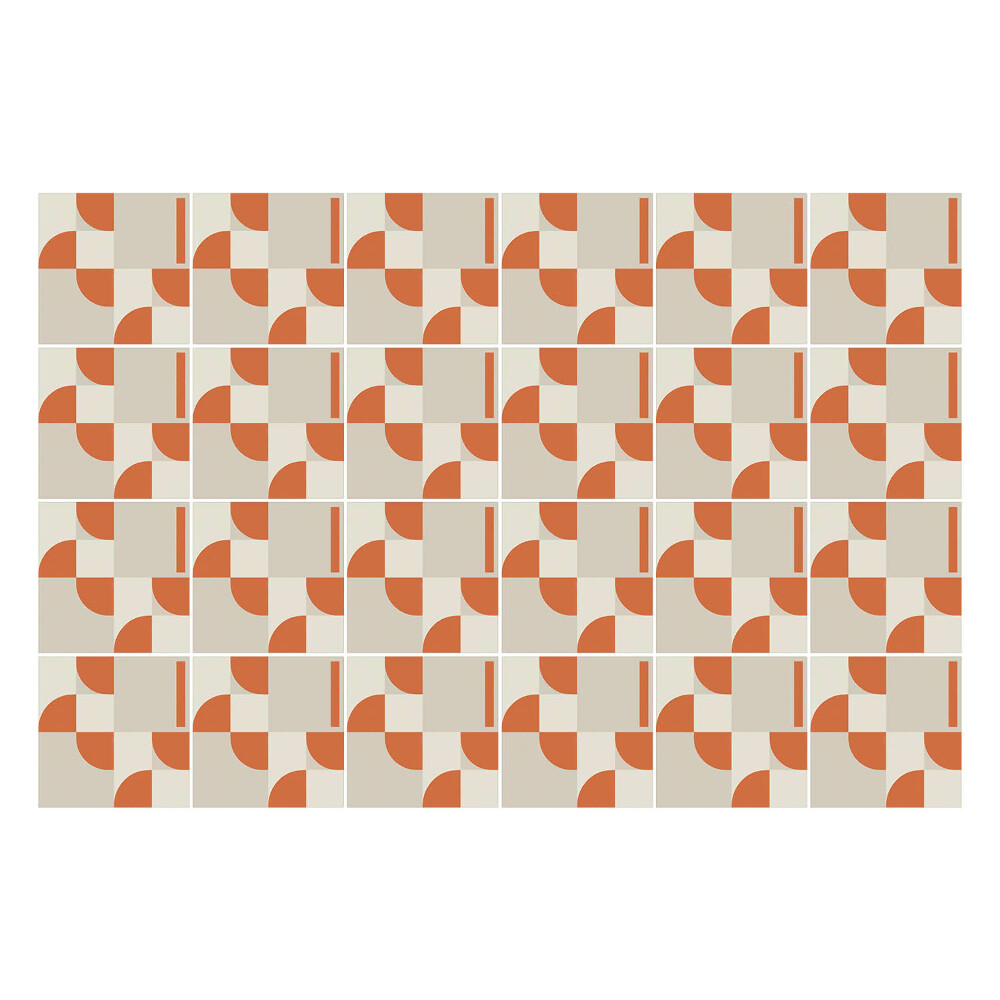 Nálepka na dlaždice Geometrie s oblouky a čarami