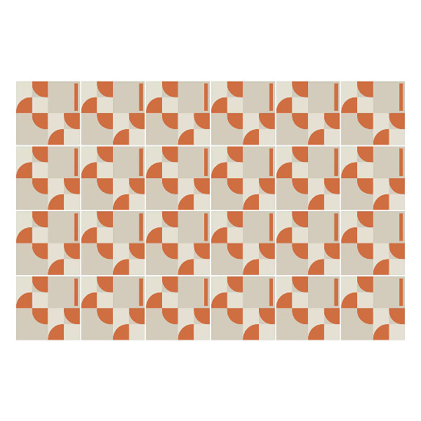 Nálepka na dlaždice Geometrie s oblouky a čarami