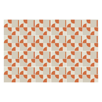 Nálepka na dlaždice Geometrie s oblouky a čarami