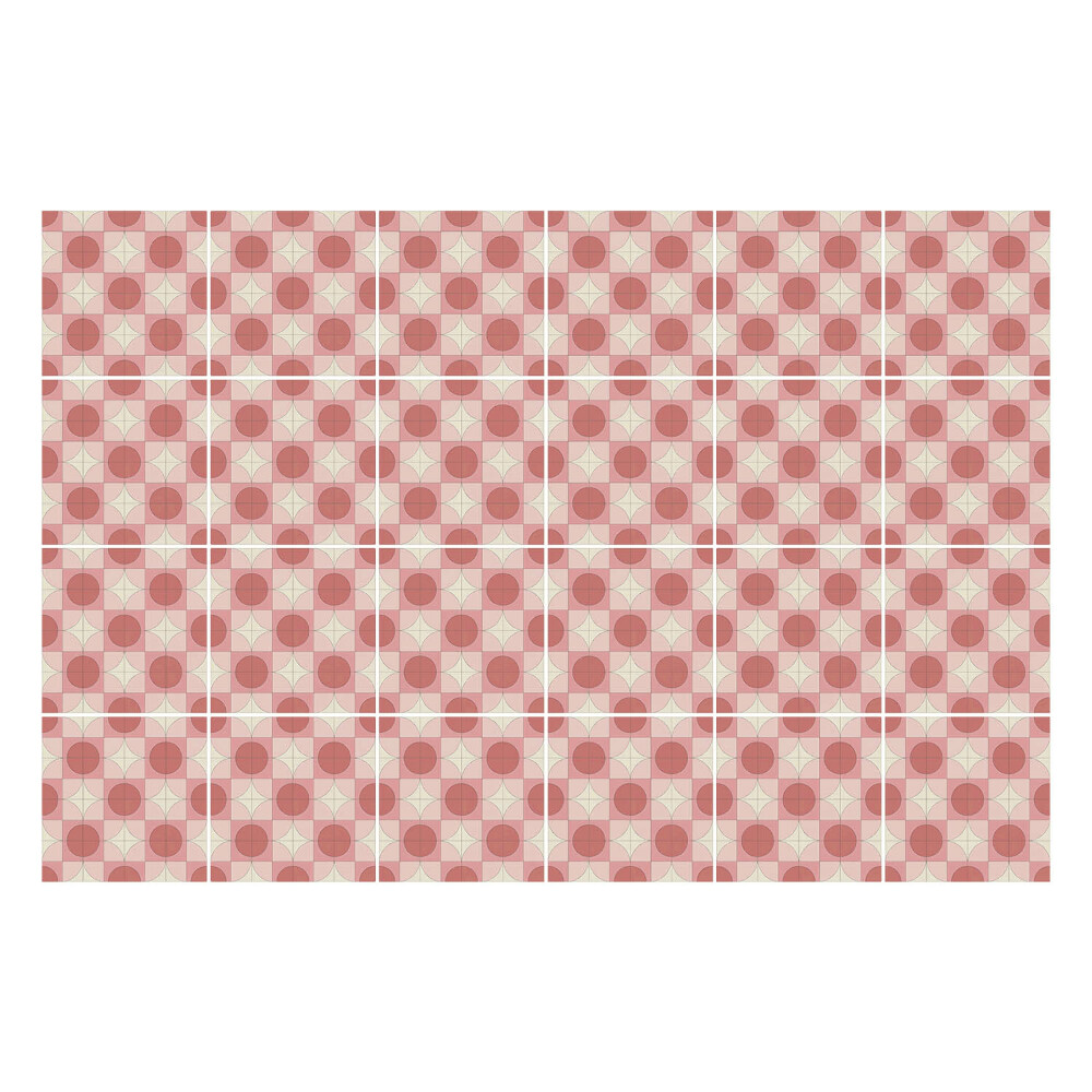 Samolepka na dlaždice Geometrické tvary v mřížce