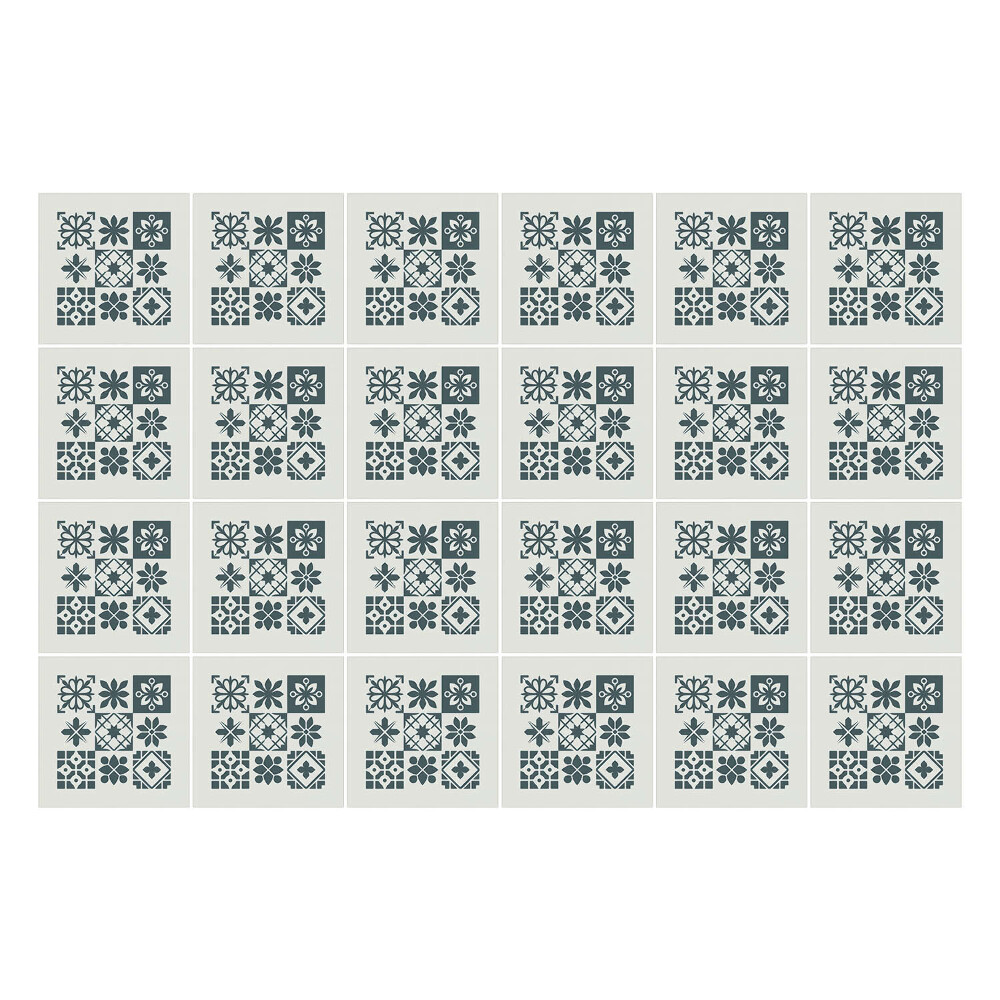 Samolepka na dlaždice Geometrické květiny a tvary