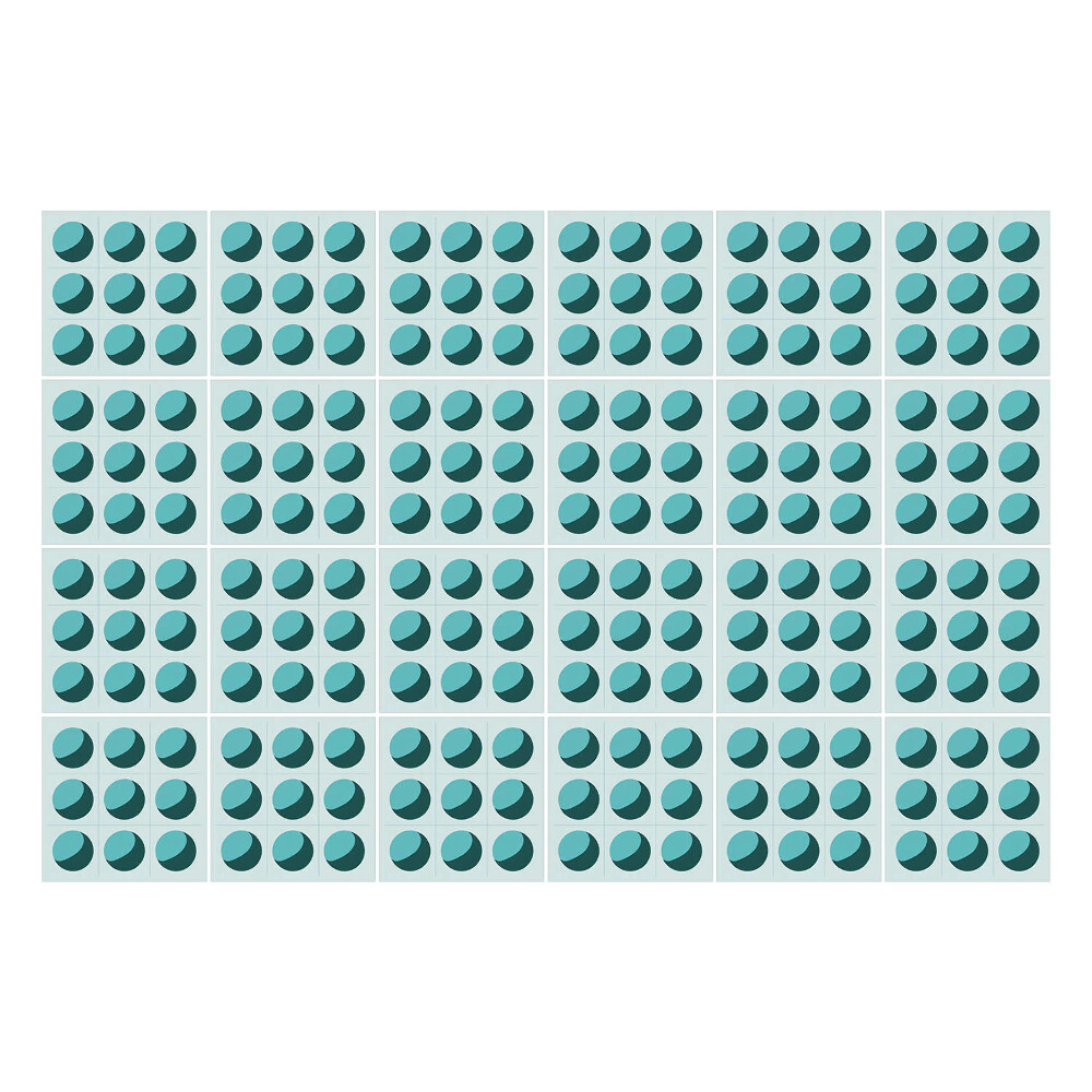 Samolepka na dlaždice Symetrické elipsy v mřížce