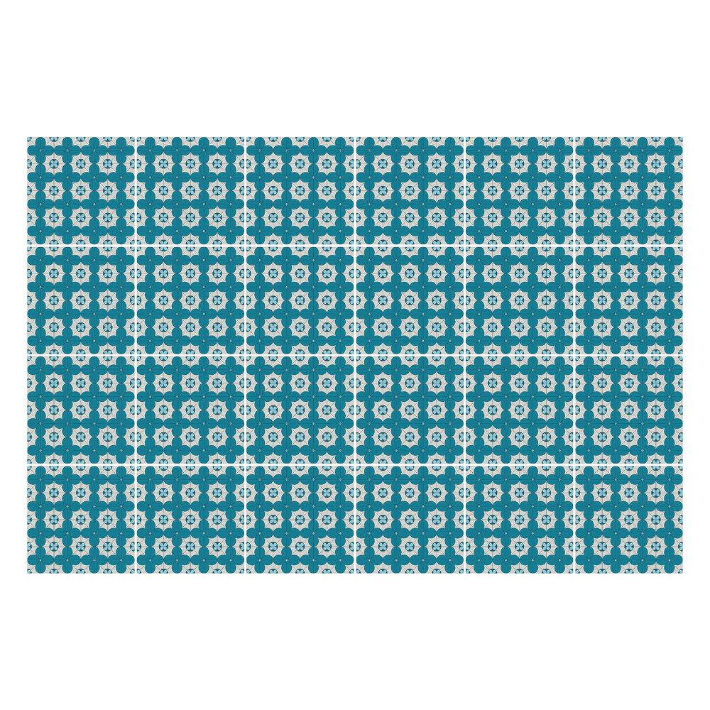 Samolepka na dlaždice Geometrické květiny v síti