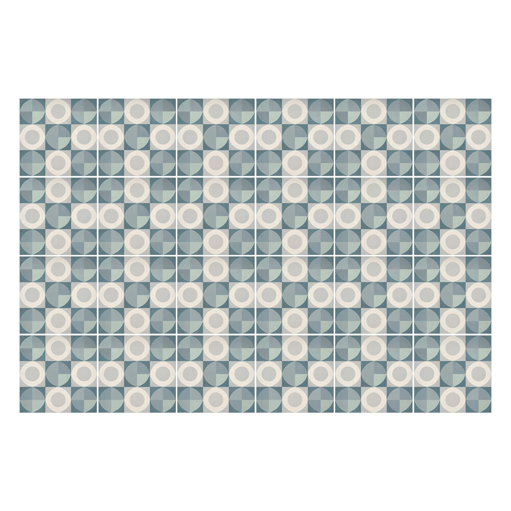 Nálepka na dlaždice Geometrické kruhy v mřížce