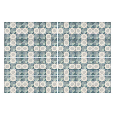 Nálepka na dlaždice Geometrické kruhy v mřížce