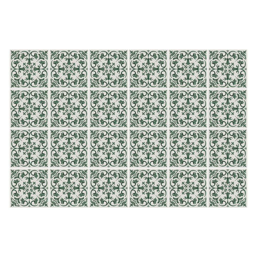 Samolepka na dlaždice Komplexní rostlinné motivy