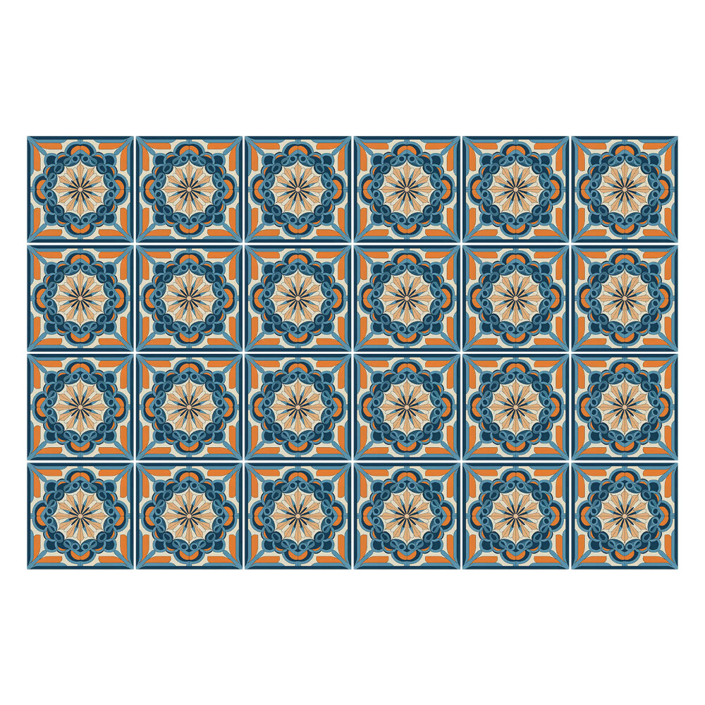 Samolepka na dlaždice Květinové motivy v síťce