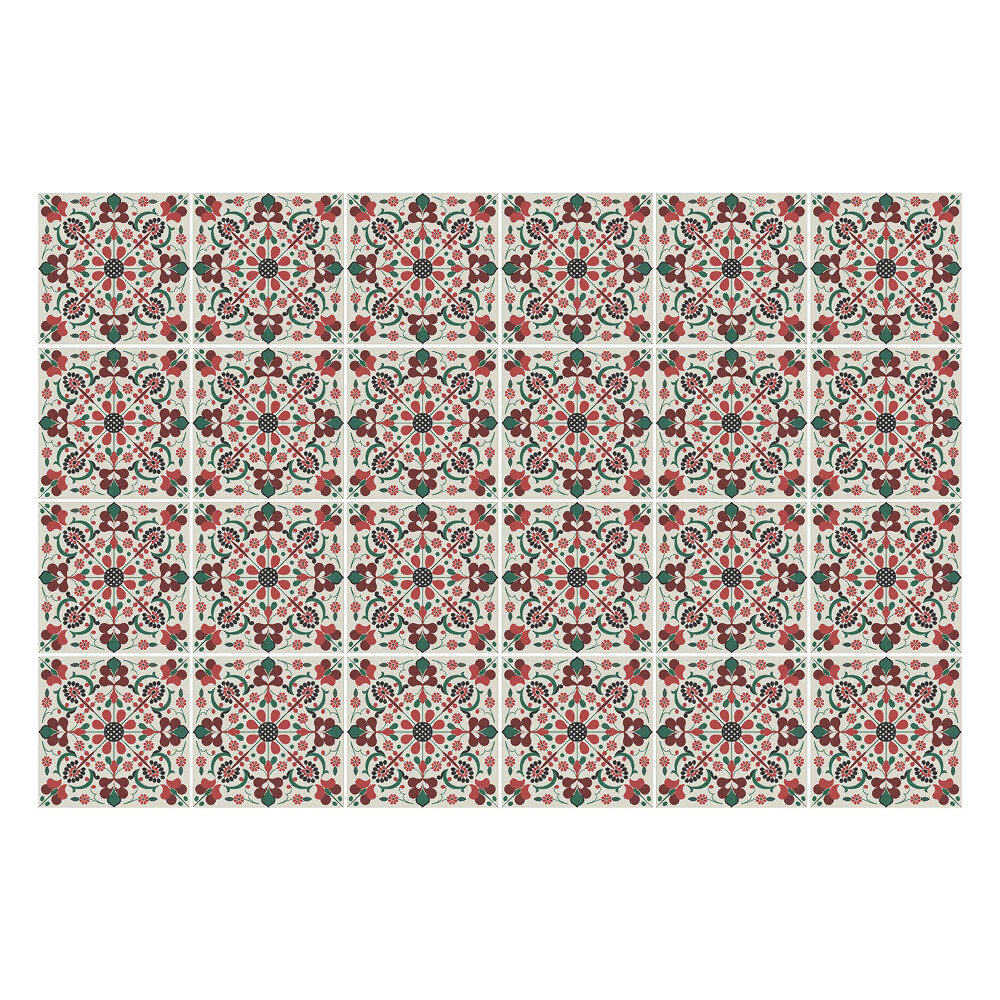 Nálepka na dlaždice Květinový motiv s listy