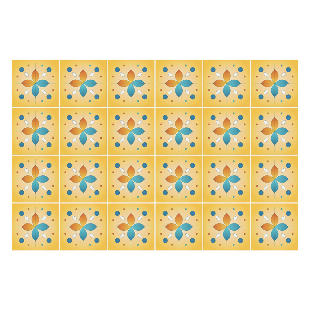 Samolepka na dlaždice Květinové motivy v síťce