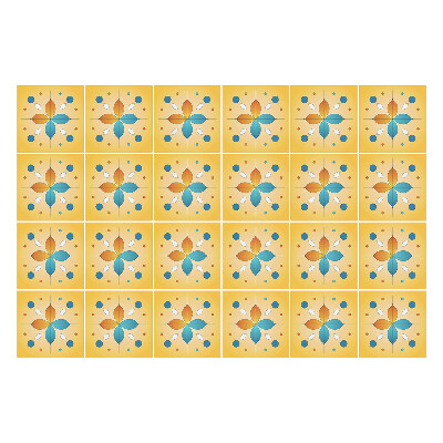 Samolepka na dlaždice Květinové motivy v síťce