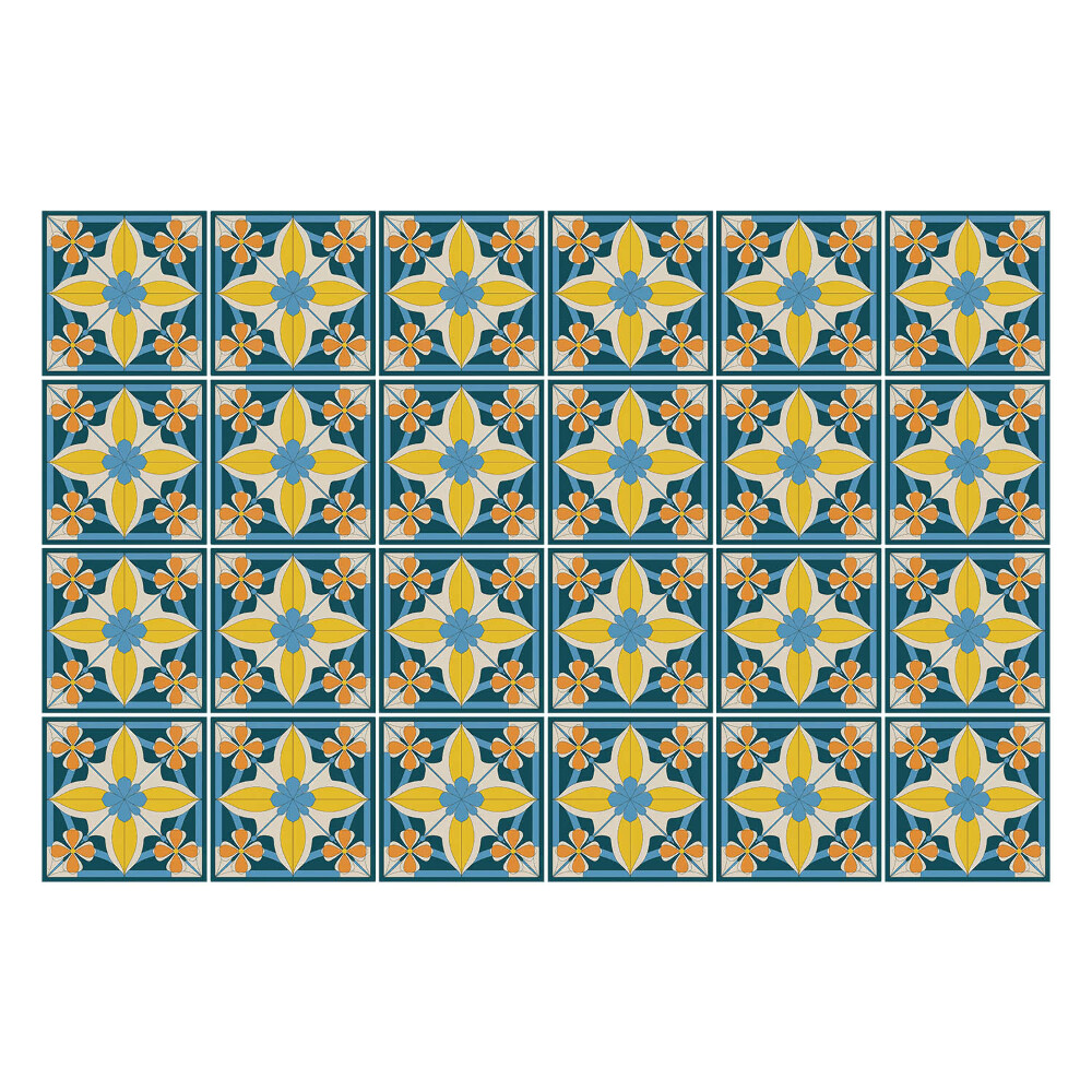 Samolepka na dlaždice Květinové motivy v síťce