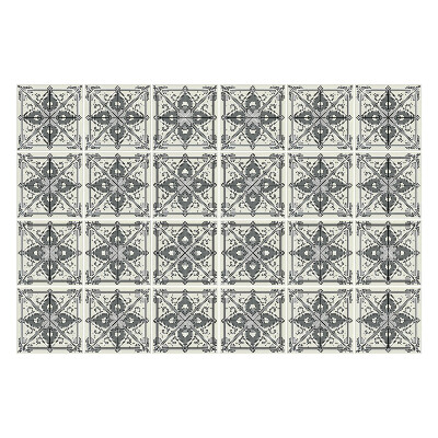 Samolepka na dlaždice Propletené květiny v síti