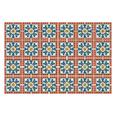 Samolepka na dlaždice Květinové motivy ve čtvercích