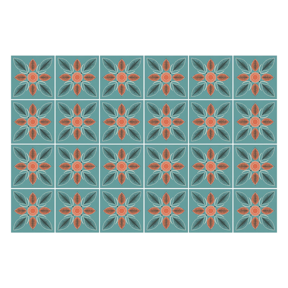 Samolepka na dlaždice Květinové motivy