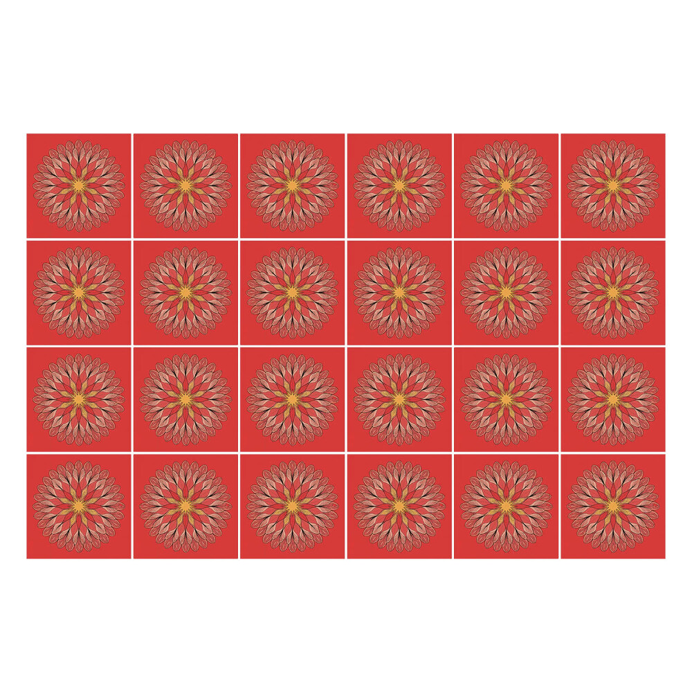 Samolepka na dlaždice Květinové vzory