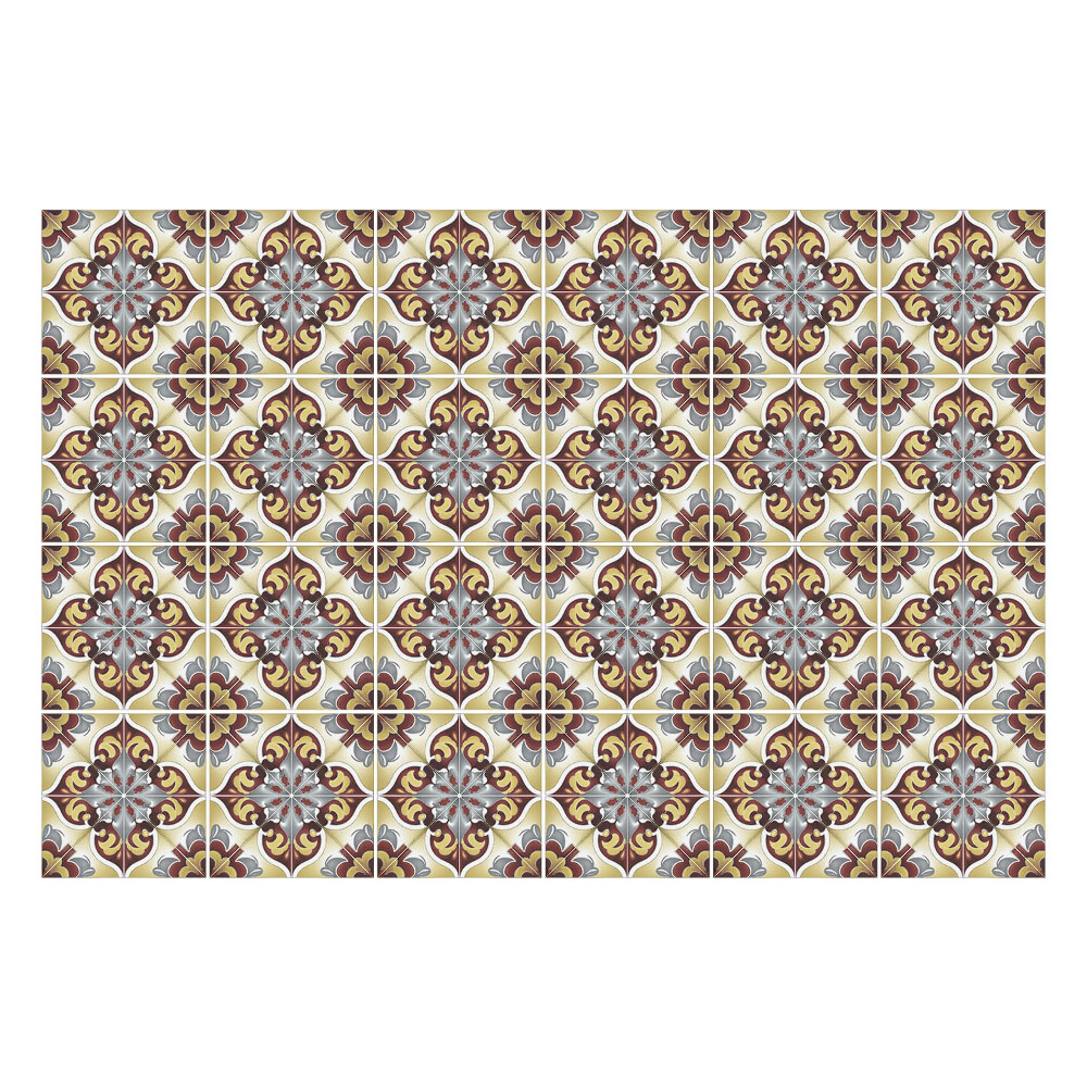 Nálepka na dlaždice Květinový motiv s ornamenty