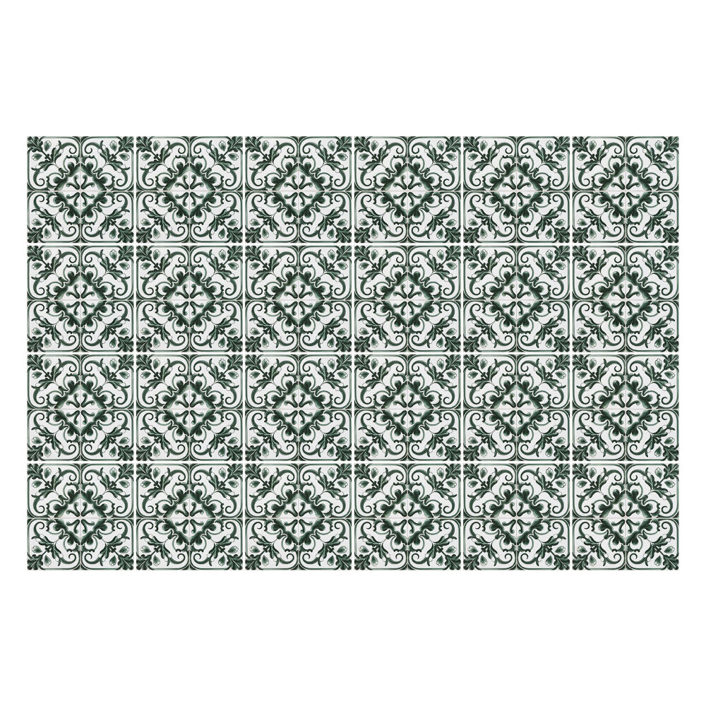 Samolepka na dlaždice Rostlinné motivy v dlaždicích