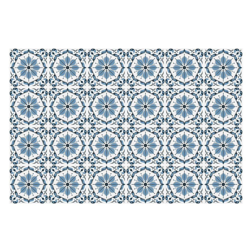 Nálepka na dlaždice Vzor modré dlaždice