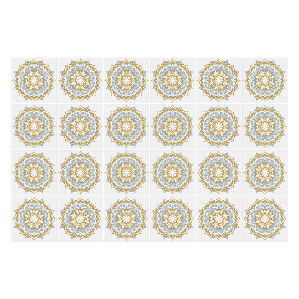 Nálepka na dlaždice Mandala s květinami