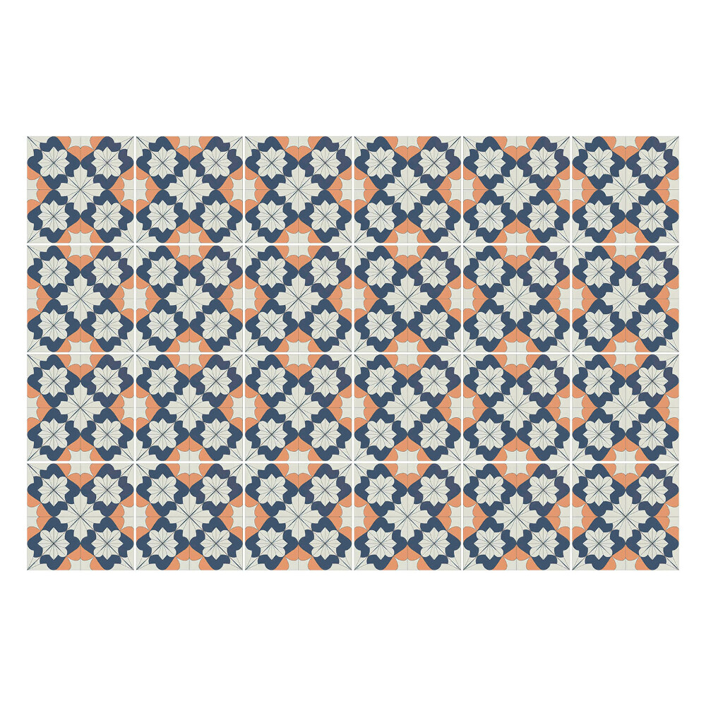 Samolepka na dlaždice Květinové motivy v síťce