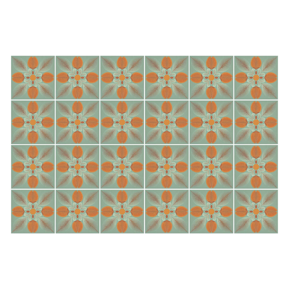 Nálepka na dlaždice Květinové motivy v síťce