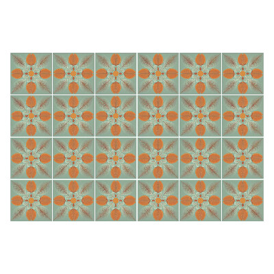 Nálepka na dlaždice Květinové motivy v síťce