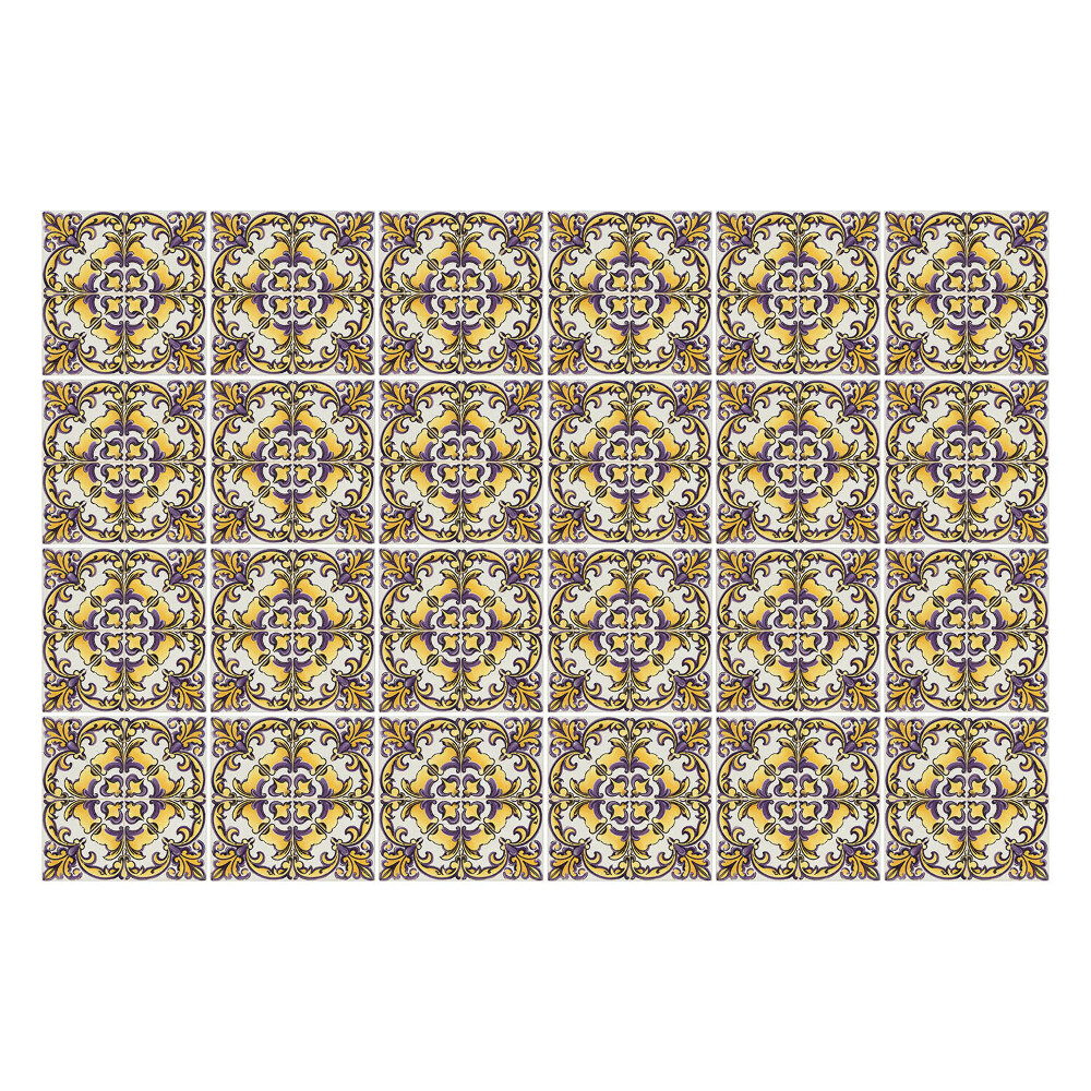 Samolepka na dlaždice Květinové ozdoby v síťovině