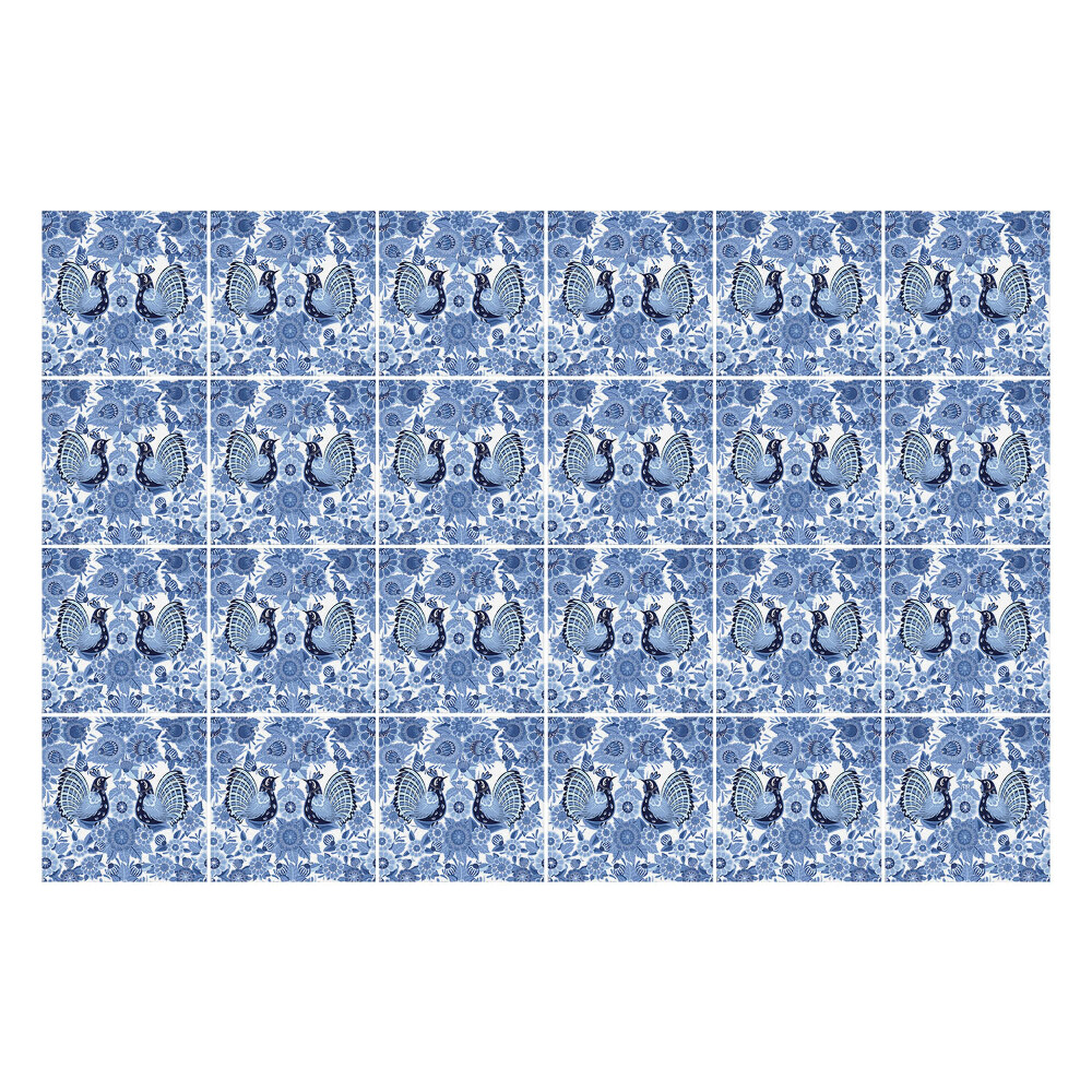 Samolepka na dlaždice Květinové motivy s motýly