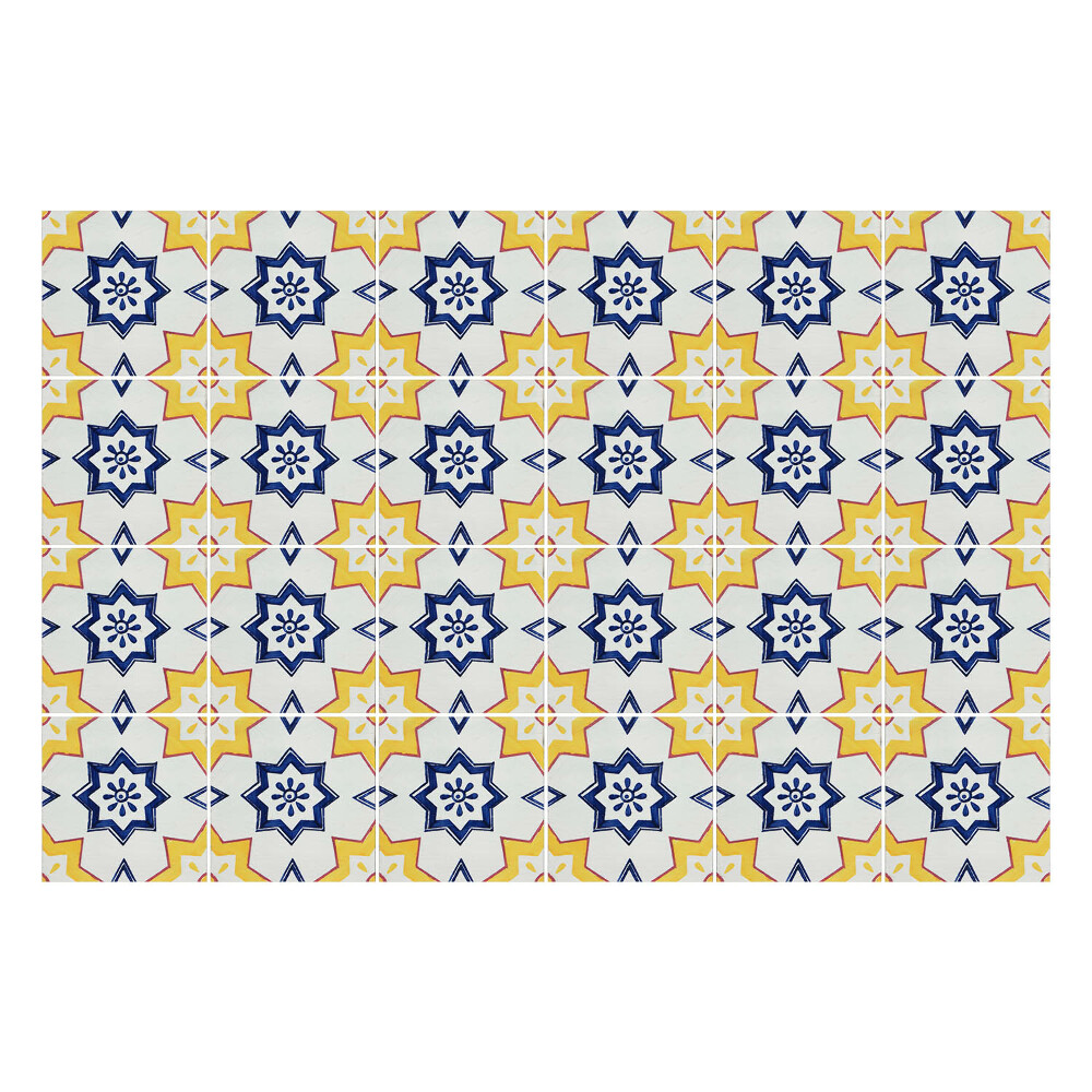 Nálepka na dlaždice Květinové geometrické motivy