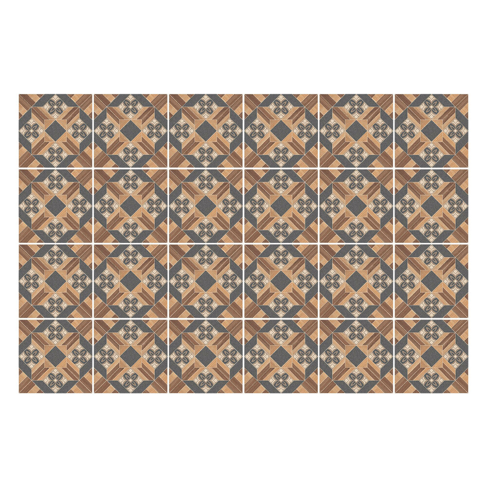 Samolepka na dlaždice Dřevěné motivy v symetrii