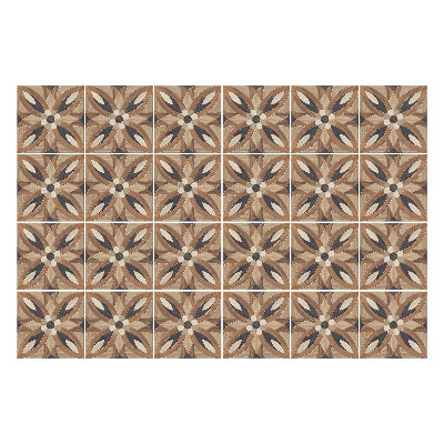 Samolepka na dlaždice Dřevěné květinové motivy