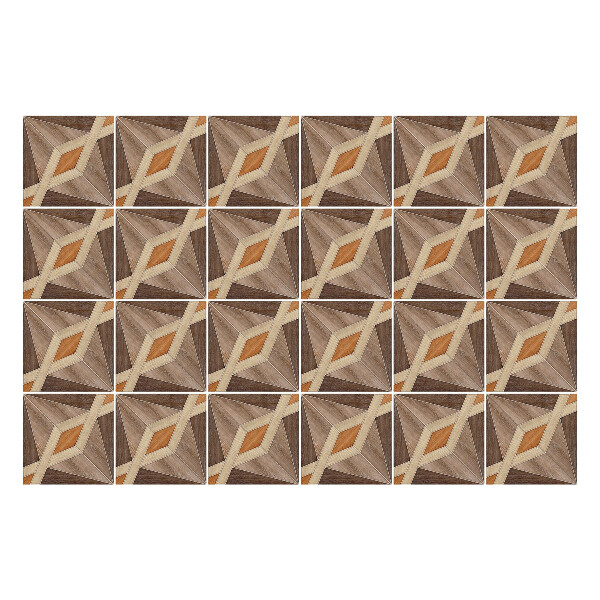 Nálepka na dlaždice Geometrie dřevěných tvarů