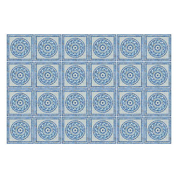 Nálepka na dlaždice Geometrické kruhy v mřížce