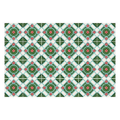 Samolepka na dlaždice Květinový motiv v kosočtvercích